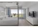 Modern bedroom with city views and hardwood floors at 3325 Piedmont Rd # 2203, Atlanta, GA 30305