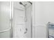 Bathroom shower with built-in shelving at 166 Rustin Dr, Dallas, GA 30157