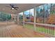 Screened porch with wood flooring and ceiling fan at 4847 Basingstoke Dr, Suwanee, GA 30024