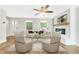 Bright living room with fireplace and hardwood floors at 81 Primrose Ln, Powder Springs, GA 30127