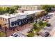 Aerial view of a street with shops and restaurants at 276 Thompson St, Alpharetta, GA 30009