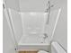 Clean bathroom with a tub and shower combination at 5351 Zachary Dr, Stone Mountain, GA 30083