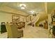 Finished basement with seating area, spiral staircase, and decorative accents at 2341 Habersham Sw Dr, Marietta, GA 30064