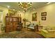 Elegant home office features built-in cabinetry, comfortable seating, and hardwood floors at 2341 Habersham Sw Dr, Marietta, GA 30064