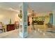 Spacious basement with mirrored columns, ornate furniture, and bar area at 2341 Habersham Sw Dr, Marietta, GA 30064