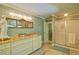 Large Primary bathroom with a walk-in shower and granite countertops at 2341 Habersham Sw Dr, Marietta, GA 30064