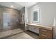 Modern bathroom with a large glass shower and sleek vanity at 45 Ivan Allen Jr. Nw Blvd # 2501, Atlanta, GA 30308