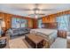 Bedroom with wood paneled walls and king bed at 1645 Highpoint Rd, Snellville, GA 30078