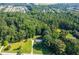 Aerial view showing home on wooded lot, near residential area at 4440 Stonewall Tell Rd, Atlanta, GA 30349