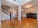 Spacious two story entryway with hardwood floors and elegant staircase at 990 Bramlett Shoals Rd, Lawrenceville, GA 30045