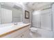 Clean basement bathroom with a shower/tub combo and white vanity at 990 Bramlett Shoals Rd, Lawrenceville, GA 30045