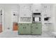 Newly renovated kitchen with green cabinets and white countertops at 3573 Clubhouse Ln, Conyers, GA 30094