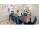 Elegant dining room features dark wood table and blue velvet chairs at 3106 Steinbeck Way, East Point, GA 30344