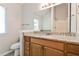 Bathroom with granite vanity, tile floor, and shower at 6635 Shapiro Ct, Stone Mountain, GA 30087