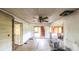 Spacious dining area with tiled floor and ceiling fan at 2164 Five Points Rd, Waco, GA 30182