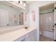 Bathroom with single vanity, shower, and toilet at 4068 Andover Cir, Mcdonough, GA 30252
