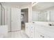 Bathroom with double vanity, tile floor, and shower at 2049 Town Square Dr, Mcdonough, GA 30253