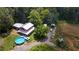 Aerial view of a house with a pool and large lot at 268 Arnold Mill Rd, Woodstock, GA 30188
