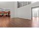 Two-story living room with hardwood floors and open floor plan at 906 Fox Croft Pl, Canton, GA 30114