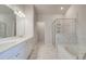 Bathroom boasts double vanity, soaking tub and separate shower at 25 Homesite Cooper E Cv, Fayetteville, GA 30215
