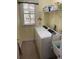 Bright laundry room with washer, dryer, and shelving at 2631 Gladstone Ter, Woodstock, GA 30189