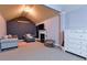 Vaulted ceiling sitting area with fireplace and comfy seating at 3756 Wood Hollow Way, Snellville, GA 30039