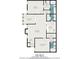 1083 sq ft floor plan, 2 bed, 2 bath, plus laundry at 3973 Woodridge Way, Tucker, GA 30084