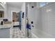 Bathroom with white subway tile and a tub shower combo at 975 Welch Sw St, Atlanta, GA 30310