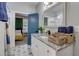 Clean bathroom with granite countertop and walk-in shower at 975 Welch Sw St, Atlanta, GA 30310
