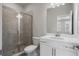 Bathroom with shower, toilet and white vanity at 6300 Misty Hill Ln, Buford, GA 30518