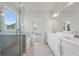 Double vanity bathroom with walk in shower and separate tub at 6300 Misty Hill Ln, Buford, GA 30518
