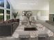 Virtually staged living room with neutral tones and modern furniture at 3551 Mill Glen Dr, Douglasville, GA 30135