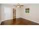 Bedroom with hardwood floors, access to bathroom at 3523 Se Garfield Se Way, Atlanta, GA 30354