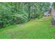 Large backyard with lush greenery and sloping terrain at 700 Symphony Nw Ln, Atlanta, GA 30318