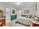 Bedroom with a double bed, ensuite bathroom access, and wood vanity at 3216 Guynelle Dr, Marietta, GA 30066