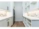 Bright white pantry with shaker cabinets, quartz countertops, and herringbone backsplash at 6175 River Shore Pkwy, Atlanta, GA 30328