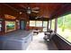 Relaxing screened-in porch with hot tub and seating area at 1625 Brushy Mountain Rd, Rockmart, GA 30153
