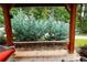 Peaceful patio with wooden seating and a view of nature at 1625 Brushy Mountain Rd, Rockmart, GA 30153