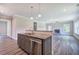 Kitchen island with granite countertop and stainless steel sink at 111 Sunflower Ne Cir, Cartersville, GA 30121