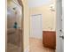 Bathroom with shower, vanity, and tile flooring at 3135 Juhan Rd, Stone Mountain, GA 30087