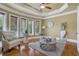 Sitting room with bay windows, hardwood floors and comfortable seating at 2145 Jones Phillips Rd, Dacula, GA 30019