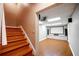 Stairs leading down to a finished basement at 3060 Orchard Sw Rd, Conyers, GA 30094