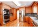 Kitchen with granite countertops and stainless steel appliances at 3060 Orchard Sw Rd, Conyers, GA 30094