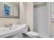 Clean bathroom with shower, toilet and sink at 3993 Snapfinger Way, Decatur, GA 30035