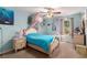 Light blue bedroom with a canopy bed and a window at 315 Watts Rd, Hiram, GA 30141
