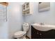 Small bathroom with pedestal sink and toilet at 315 Watts Rd, Hiram, GA 30141