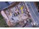 Aerial view of a building under construction, showing the foundation and framing at 318 Sandy Springs Cir # 360, Sandy Springs, GA 30328