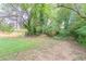 Wooded backyard with a grassy area and a wooden fence at 1278 Lynwyn Se Ln, Atlanta, GA 30316