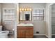 Bathroom with tiled floor, vanity, and toilet at 1800 Trophy Dr, Marietta, GA 30062