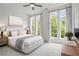 Main bedroom with large windows and neutral decor at 201 Devore Rd, Alpharetta, GA 30009